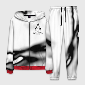 Мужской костюм 3D с принтом Assassins Creed logo texture в Белгороде, 100% полиэстер | Манжеты и пояс оформлены тканевой резинкой, двухслойный капюшон со шнурком для регулировки, карманы спереди | 