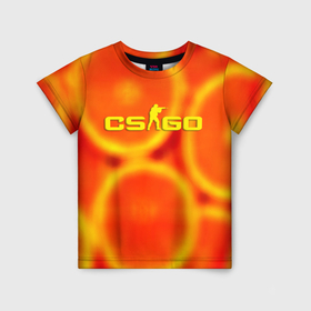 Детская футболка 3D с принтом Counter Strike апельсин в Курске, 100% гипоаллергенный полиэфир | прямой крой, круглый вырез горловины, длина до линии бедер, чуть спущенное плечо, ткань немного тянется | 