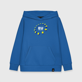 Детская толстовка хлопок с принтом Логотип Европейского союза в Петрозаводске, 100% хлопок | Круглый горловой вырез, эластичные манжеты, пояс, капюшен | Тематика изображения на принте: 