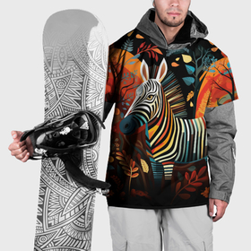Накидка на куртку 3D с принтом Зебра в стиле фолк арт в Курске, 100% полиэстер |  | Тематика изображения на принте: 