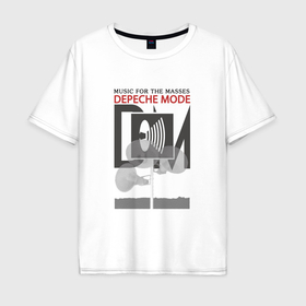 Мужская футболка хлопок Oversize с принтом Depeche Mode   Music For The Masses Bongs в Екатеринбурге, 100% хлопок | свободный крой, круглый ворот, “спинка” длиннее передней части | Тематика изображения на принте: 