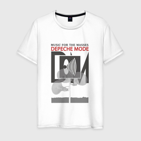 Мужская футболка хлопок с принтом Depeche Mode   Music For The Masses Bongs в Курске, 100% хлопок | прямой крой, круглый вырез горловины, длина до линии бедер, слегка спущенное плечо. | Тематика изображения на принте: 