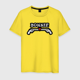 Мужская футболка хлопок с принтом Клайд и Бонни парная в Тюмени, 100% хлопок | прямой крой, круглый вырез горловины, длина до линии бедер, слегка спущенное плечо. | 