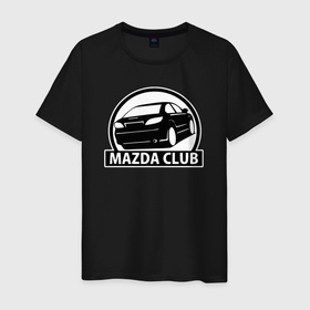 Мужская футболка хлопок с принтом Mazda club в Кировске, 100% хлопок | прямой крой, круглый вырез горловины, длина до линии бедер, слегка спущенное плечо. | 
