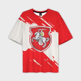 Мужская футболка oversize 3D с принтом Belarus герб краски ,  |  | Тематика изображения на принте: 