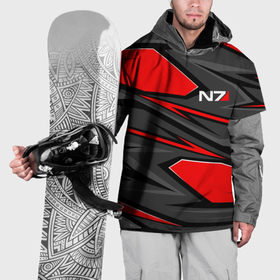 Накидка на куртку 3D с принтом Mass Effect   черно белый в Белгороде, 100% полиэстер |  | Тематика изображения на принте: 