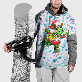 Накидка на куртку 3D с принтом Дракон и снежинки в Кировске, 100% полиэстер |  | 
