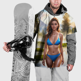 Накидка на куртку 3D с принтом Девушка на болоте в купальнике в Екатеринбурге, 100% полиэстер |  | Тематика изображения на принте: 