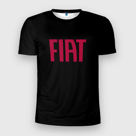 Мужская футболка 3D Slim с принтом Fiat sport auto brend в Тюмени, 100% полиэстер с улучшенными характеристиками | приталенный силуэт, круглая горловина, широкие плечи, сужается к линии бедра | 