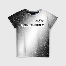 Детская футболка 3D с принтом Counter Strike 2 glitch на светлом фоне: символ сверху в Новосибирске, 100% гипоаллергенный полиэфир | прямой крой, круглый вырез горловины, длина до линии бедер, чуть спущенное плечо, ткань немного тянется | 
