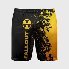 Мужские шорты спортивные с принтом Fallout   gold gradient: по вертикали в Курске,  |  | 