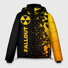 Мужская зимняя куртка 3D с принтом Fallout   gold gradient: по вертикали в Курске, верх — 100% полиэстер; подкладка — 100% полиэстер; утеплитель — 100% полиэстер | длина ниже бедра, свободный силуэт Оверсайз. Есть воротник-стойка, отстегивающийся капюшон и ветрозащитная планка. 

Боковые карманы с листочкой на кнопках и внутренний карман на молнии. | Тематика изображения на принте: 