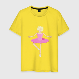 Мужская футболка хлопок с принтом Барби балерина в Белгороде, 100% хлопок | прямой крой, круглый вырез горловины, длина до линии бедер, слегка спущенное плечо. | 
