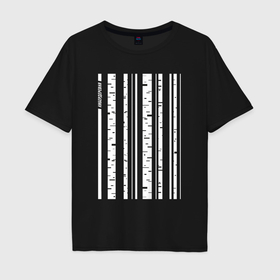 Мужская футболка хлопок Oversize с принтом Кибердеревня берёзки в Кировске, 100% хлопок | свободный крой, круглый ворот, “спинка” длиннее передней части | 