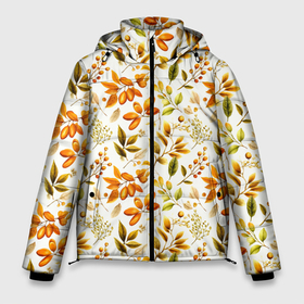 Мужская зимняя куртка 3D с принтом Осенние листья и желуди , верх — 100% полиэстер; подкладка — 100% полиэстер; утеплитель — 100% полиэстер | длина ниже бедра, свободный силуэт Оверсайз. Есть воротник-стойка, отстегивающийся капюшон и ветрозащитная планка. 

Боковые карманы с листочкой на кнопках и внутренний карман на молнии. | Тематика изображения на принте: 