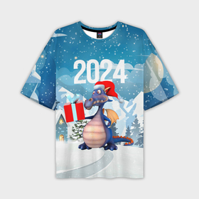 Мужская футболка oversize 3D с принтом New year dragon 2024 в Курске,  |  | Тематика изображения на принте: 