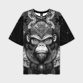 Мужская футболка oversize 3D с принтом Кинг Конг  король обезьян на фоне созвездия ,  |  | 