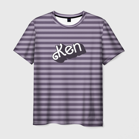 Мужская футболка 3D с принтом Кен   темная полоска в Белгороде, 100% полиэфир | прямой крой, круглый вырез горловины, длина до линии бедер | 