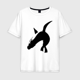 Мужская футболка хлопок Oversize с принтом Морской котик плавает в Новосибирске, 100% хлопок | свободный крой, круглый ворот, “спинка” длиннее передней части | 
