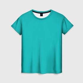 Женская футболка 3D с принтом Цвет морской волны однотонный в Тюмени, 100% полиэфир ( синтетическое хлопкоподобное полотно) | прямой крой, круглый вырез горловины, длина до линии бедер | 