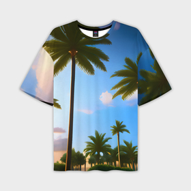 Мужская футболка oversize 3D с принтом Пальмы Лос Анджелеса ,  |  | 