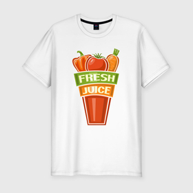 Мужская футболка хлопок Slim с принтом Свежий овощной сок в Белгороде, 92% хлопок, 8% лайкра | приталенный силуэт, круглый вырез ворота, длина до линии бедра, короткий рукав | 