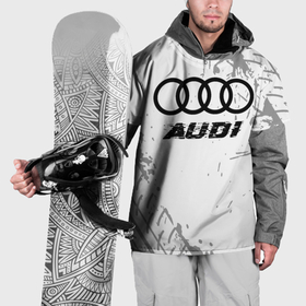 Накидка на куртку 3D с принтом Audi speed на светлом фоне со следами шин в Санкт-Петербурге, 100% полиэстер |  | 