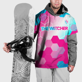 Накидка на куртку 3D с принтом The Witcher neon gradient style: символ сверху в Белгороде, 100% полиэстер |  | 