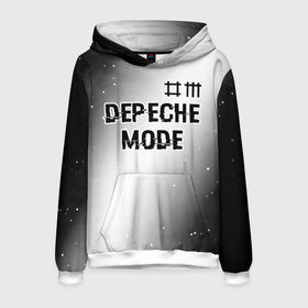 Мужская толстовка 3D с принтом Depeche Mode glitch на светлом фоне: символ сверху в Санкт-Петербурге, 100% полиэстер | двухслойный капюшон со шнурком для регулировки, мягкие манжеты на рукавах и по низу толстовки, спереди карман-кенгуру с мягким внутренним слоем. | Тематика изображения на принте: 