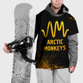 Накидка на куртку 3D с принтом Arctic Monkeys   gold gradient в Курске, 100% полиэстер |  | 