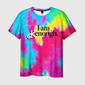 Мужская футболка 3D с принтом I am kenough   meme в Кировске, 100% полиэфир | прямой крой, круглый вырез горловины, длина до линии бедер | Тематика изображения на принте: 
