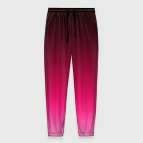 Мужские брюки 3D с принтом Розово малиновый градиент в Тюмени, 100% полиэстер | манжеты по низу, эластичный пояс регулируется шнурком, по бокам два кармана без застежек, внутренняя часть кармана из мелкой сетки | 