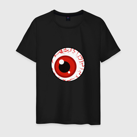 Мужская футболка хлопок с принтом Красный глаз в Курске, 100% хлопок | прямой крой, круглый вырез горловины, длина до линии бедер, слегка спущенное плечо. | 