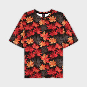 Мужская футболка oversize 3D с принтом Кленовые листья на темном фоне в Белгороде,  |  | 
