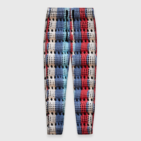 Мужские брюки 3D с принтом Вязаный узор разноцветные вертикальные полосы в Санкт-Петербурге, 100% полиэстер | манжеты по низу, эластичный пояс регулируется шнурком, по бокам два кармана без застежек, внутренняя часть кармана из мелкой сетки | 