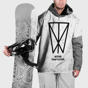 Накидка на куртку 3D с принтом Within Temptation glitch на светлом фоне в Екатеринбурге, 100% полиэстер |  | 