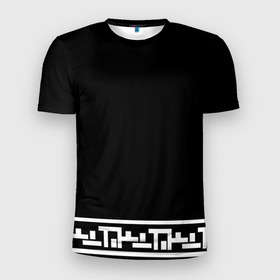 Мужская футболка 3D Slim с принтом Древние узоры в Петрозаводске, 100% полиэстер с улучшенными характеристиками | приталенный силуэт, круглая горловина, широкие плечи, сужается к линии бедра | 