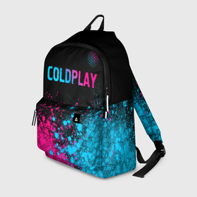 Рюкзак 3D с принтом Coldplay   neon gradient: символ сверху , 100% полиэстер | лямки с регулируемой длиной, сверху петелька, чтобы рюкзак можно было повесить на вешалку. Основное отделение закрывается на молнию, как и внешний карман. Внутри два дополнительных кармана, один из которых закрывается на молнию. По бокам два дополнительных кармашка | 