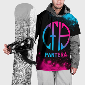 Накидка на куртку 3D с принтом Pantera   neon gradient в Новосибирске, 100% полиэстер |  | 