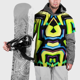 Накидка на куртку 3D с принтом Mirror abstract composition   неон , 100% полиэстер |  | Тематика изображения на принте: 