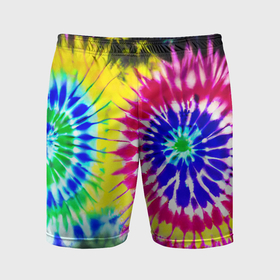 Мужские шорты спортивные с принтом Colorful floral composition   tie dye ,  |  | 