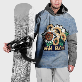 Накидка на куртку 3D с принтом Винсент Ван Гог Подсолнухи , 100% полиэстер |  | Тематика изображения на принте: 