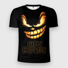 Мужская футболка 3D Slim с принтом Страшный Джек   хэллоуин в Кировске, 100% полиэстер с улучшенными характеристиками | приталенный силуэт, круглая горловина, широкие плечи, сужается к линии бедра | 