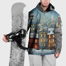 Накидка на куртку 3D с принтом Новогодний   городок в Санкт-Петербурге, 100% полиэстер |  | 