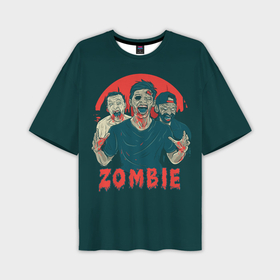 Мужская футболка oversize 3D с принтом Zombie   день мертвеца в Новосибирске,  |  | 