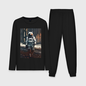 Мужская пижама с лонгсливом хлопок с принтом Медведь космонавт на похожей планете   нейросеть в Петрозаводске,  |  | Тематика изображения на принте: 