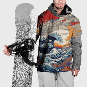 Накидка на куртку 3D с принтом Пучина в Японском море в Петрозаводске, 100% полиэстер |  | 