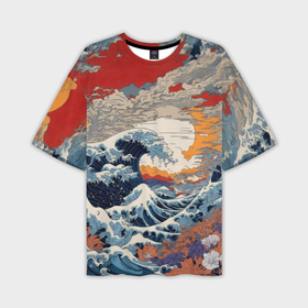 Мужская футболка oversize 3D с принтом Пучина в Японском море ,  |  | 