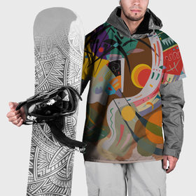 Накидка на куртку 3D с принтом Искусство Кандинского   Доминирующая кривая в Тюмени, 100% полиэстер |  | 
