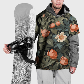 Накидка на куртку 3D с принтом Райский сад   бутоны цветов в Екатеринбурге, 100% полиэстер |  | 